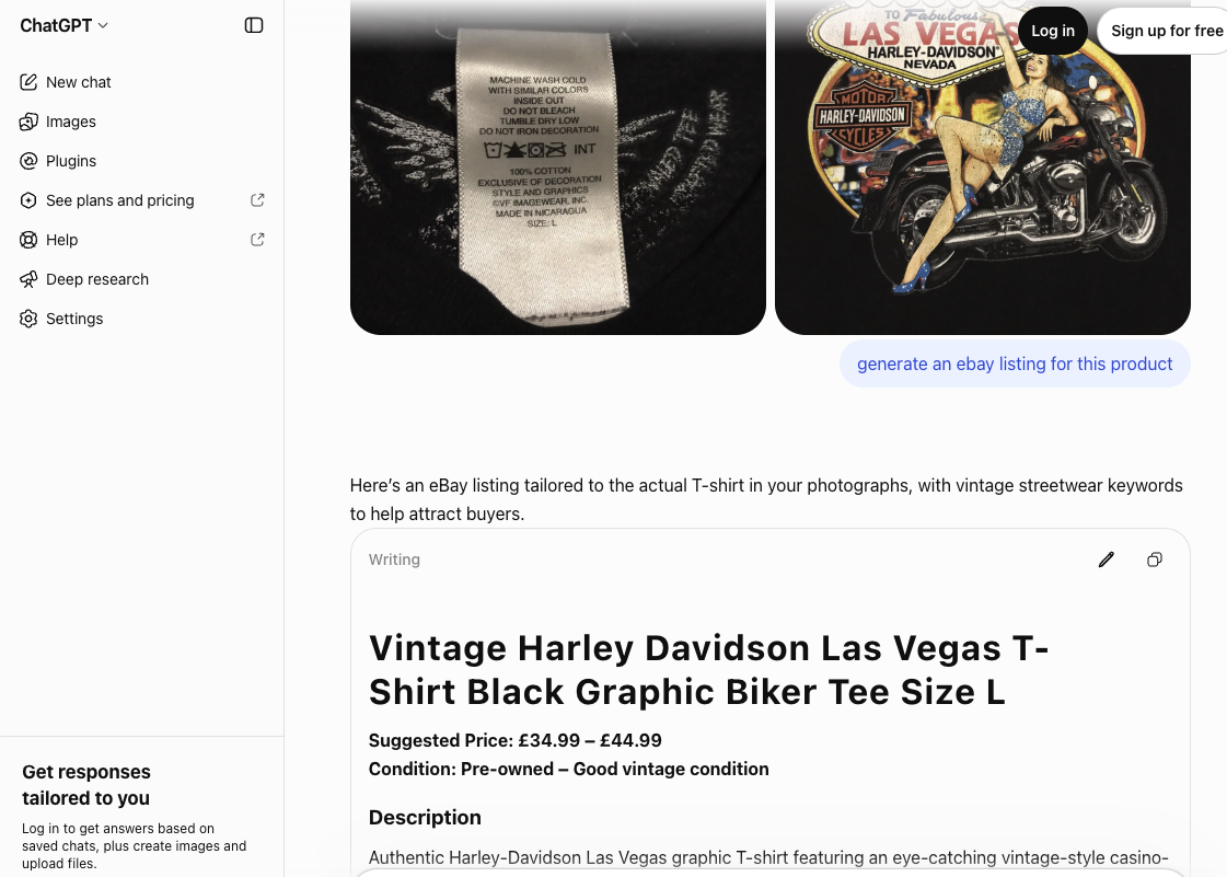 chagpt ebay listing creation